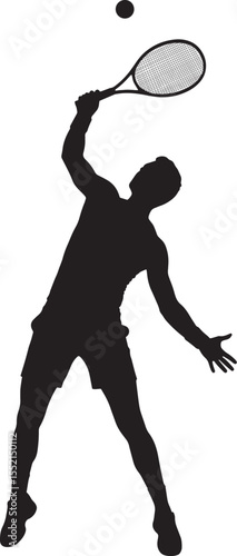 Tennis player vector silhouette
