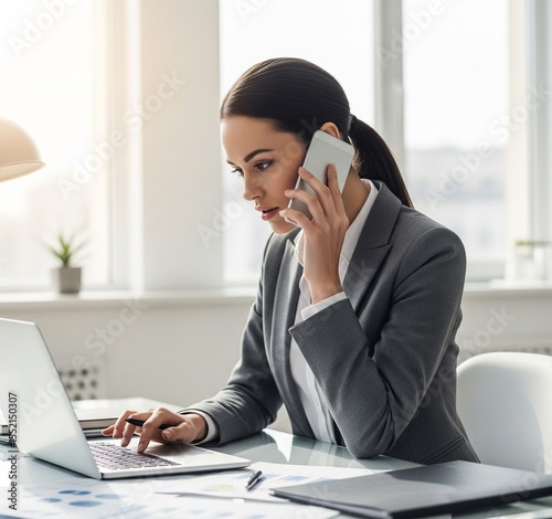 businesswoman working on her laptop