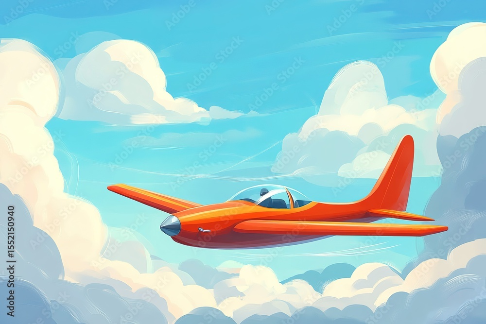 Fototapeta premium Glider sailplane design isolated on sky background