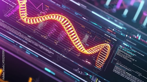 Abstract Visualization of Data Analysis with Colorful Waveforms and Digital Patterns in Modern Technology Environment