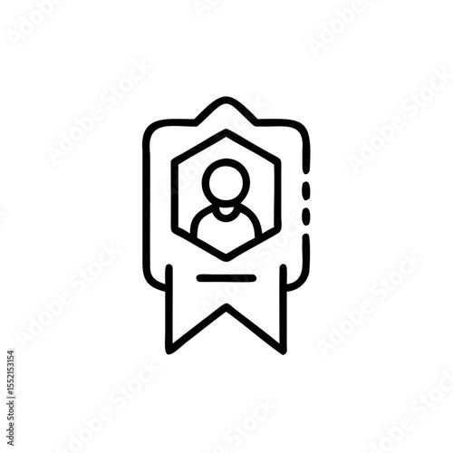 Handdrawn Blogger Icon Hexagon Profile Avatar Badge Symbol vector