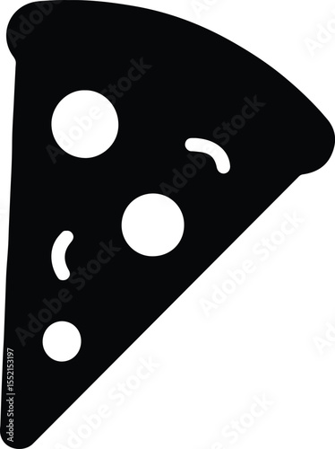 Silhouette Pizza slice with pepperoni toppings Vector Illustration