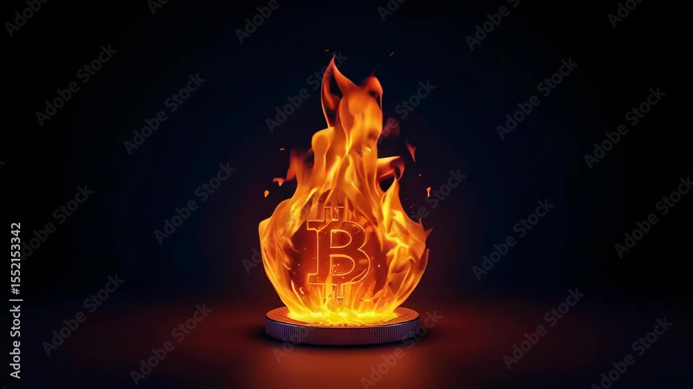 The glowing Bitcoin flame represents the dynamic surge of profit in the crypto world, capturing the essence of rapid financial growth, digital investment