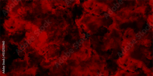 Abstract Watercolor red grunge background painting. paranormal red mystic smoke, clouds for movie. Rough red and dark watercolor brush drawn Smoke Overlays on black Background. Decorative red panorami