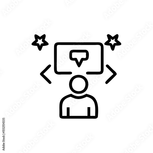 Handdrawn Blogger Icon with Stars and Speech Bubble vector