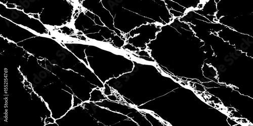 "Black marble texture with sharp white veins creating a striking contrast. Perfect for luxury backgrounds, modern design, architecture, flooring, and digital surface pattern applications"