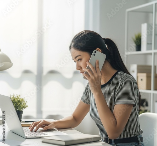 woman working on laptop