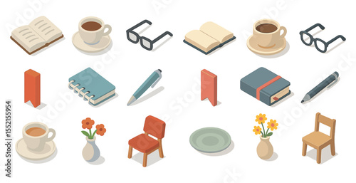 Education and study icons set – isometric, line, school and learning graphics