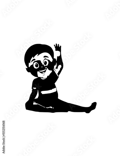 A Child who is practicing karate 