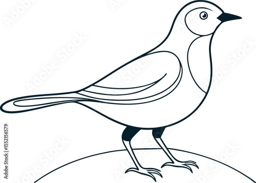 Simple Lark Bird Line Illustration Vector