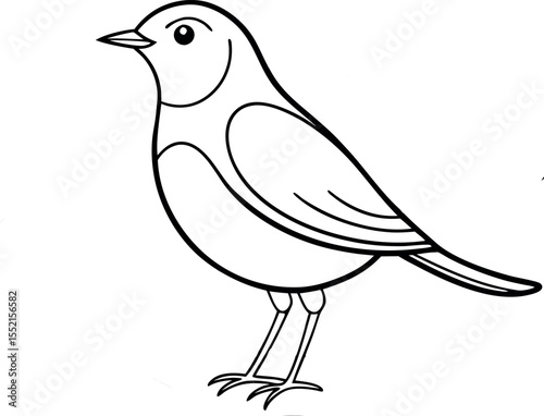 Elegant Lark Bird Line Sketch Vector