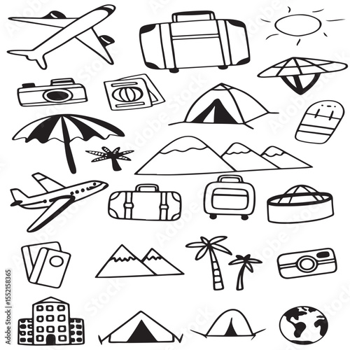 Simple Line Icons Representing Financial Concepts