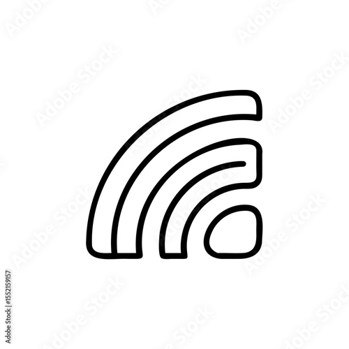 Handdrawn Blogger Icon R S Feed Symbol Outline Simple Web Design Element vector