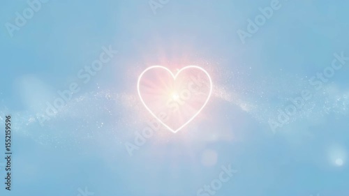 The bright heart radiates warmth and love, symbolizing passion, tenderness and unity, perfectly conveying the romantic spirit and emotional essence of celebrating Valentine's Day
