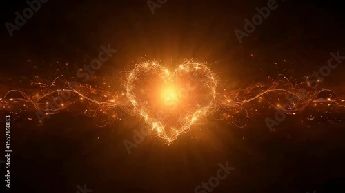 The bright heart radiates warmth and love, symbolizing passion, tenderness and unity, perfectly conveying the romantic spirit and emotional essence of celebrating Valentine's Day