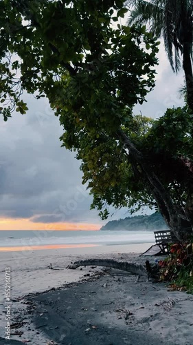 sunset on the beach in Costa Rica