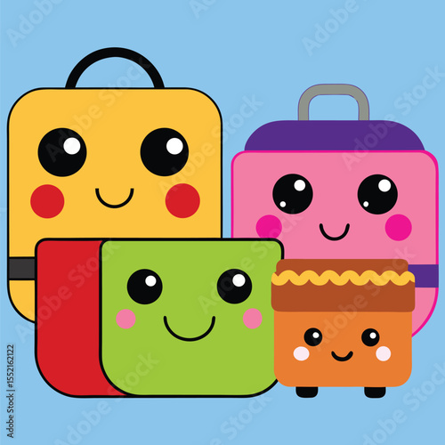 Cute Kawaii Luggage and Travel Bags Collection Fun Cartoon Characters
