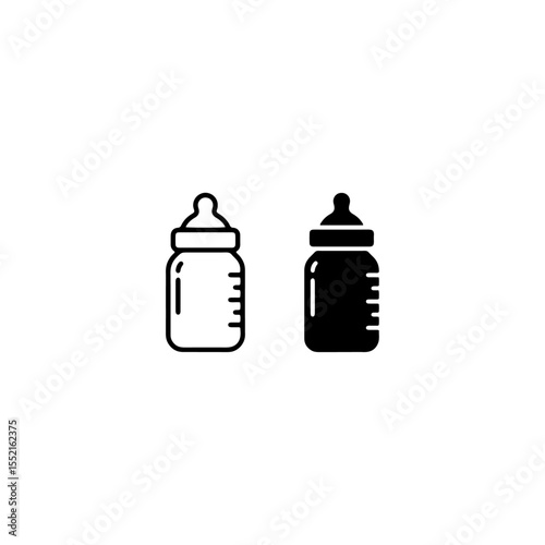 Baby bottle set icon flat vector design.