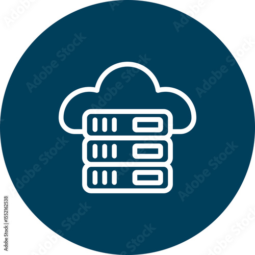 Cloud Server Vector Line icon Design