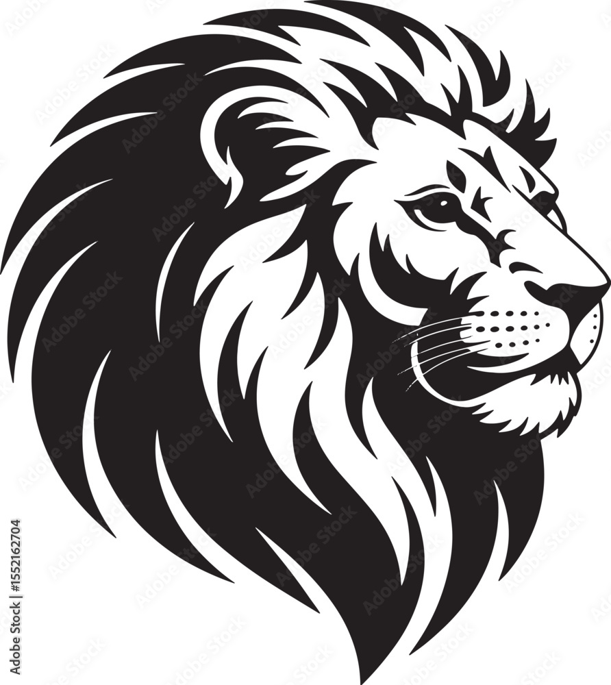 Fototapeta premium Detailed Tiger Face Illustration – Modern Monochrome Wildlife Vector