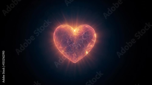 The bright heart radiates warmth and love, symbolizing passion, tenderness and unity, perfectly conveying the romantic spirit and emotional essence of celebrating Valentine's Day