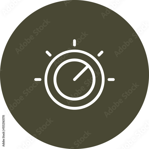 Temperature Knob Vector Line Icon Design