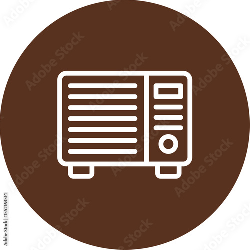AC Window Unit Vector Line Icon Design