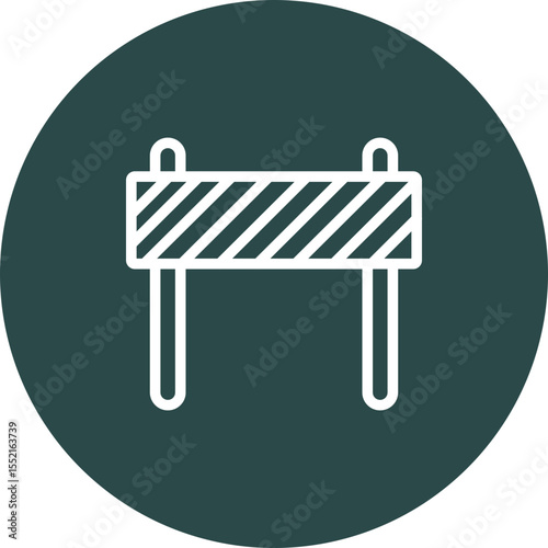 Barricade Vector Line Icon Design