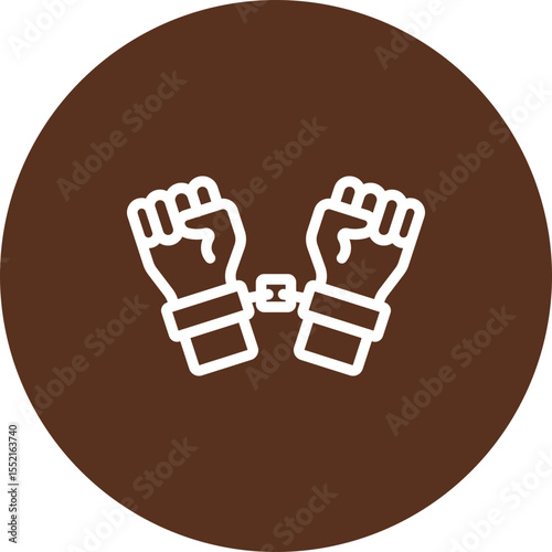 Handcuffs Vector Line Icon Design