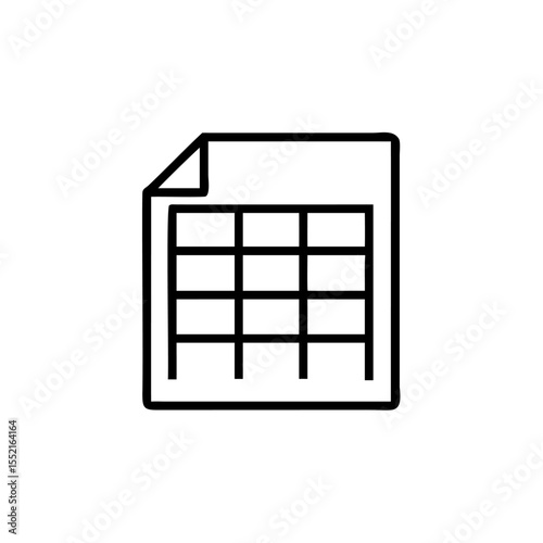 Handdrawn Line Art Spreadsheet Data Analysis Icon Grid Table Document vector
