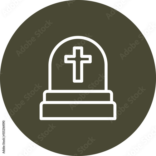 Grave Vector Line Icon Design