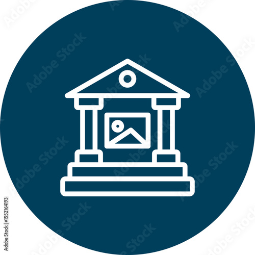 Museum Vector Line Icon Design