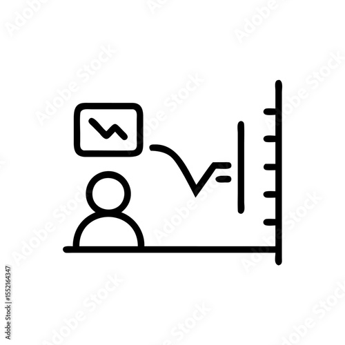 Handdrawn Data Analysis Graph Chart Person Icon vector
