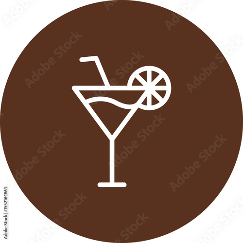 Margarita Glass Vector Line Icon Design