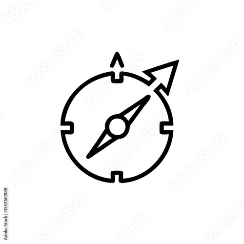 Handdrawn Compass Icon Data Analysis Direction Arrow Navigation Chart Graphic Design Element