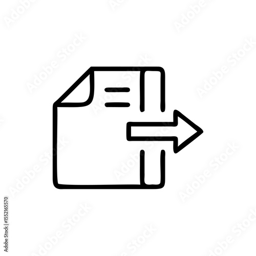 Handdrawn Document Data Export Icon Arrow Transfer analysis import
