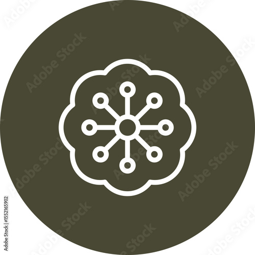 Plum Blossom Vector Line Icon Design