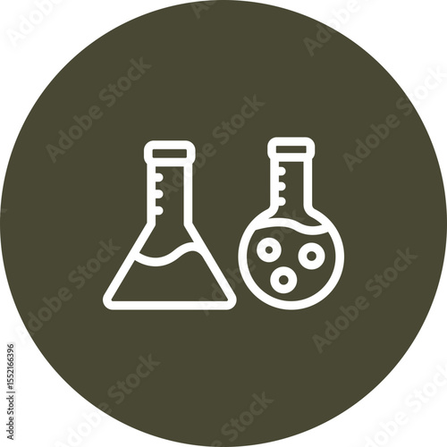 Flasks Vector Line Icon Design