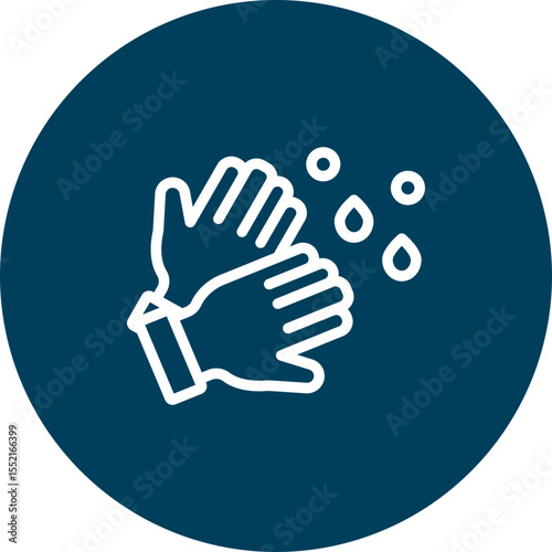 Hand Washing Vector Line Icon Design