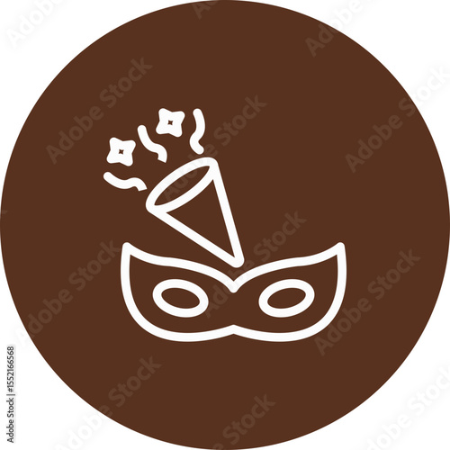 Brazilian Carnival Party Vector Line Icon Design