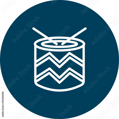 Brazilian Carnival Drum Vector Line Icon Design