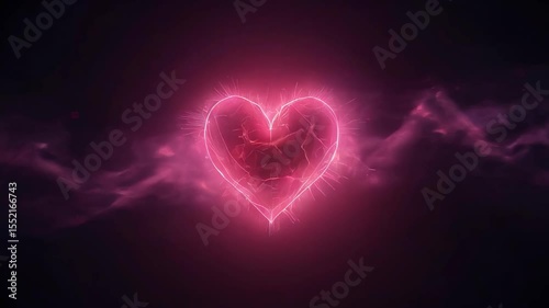 The bright heart radiates warmth and love, symbolizing passion, tenderness and unity, perfectly conveying the romantic spirit and emotional essence of celebrating Valentine's Day