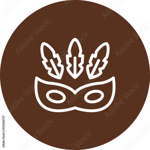 Rio Carnival Vector Line Icon Design