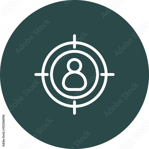 Target Audience Vector Line Icon Design