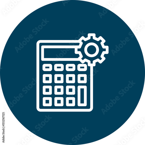 Calculator Vector Line Icon Design