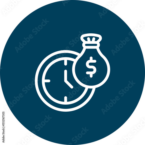 Time Is Money Vector Line Icon Design