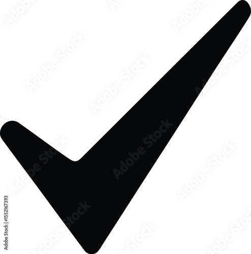 Silhouette Simple check mark symbol isolated Vector Illustration