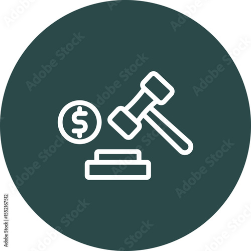 Auction Vector Line Icon Design
