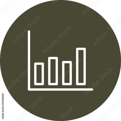 Bar Chart Vector Line Icon Design