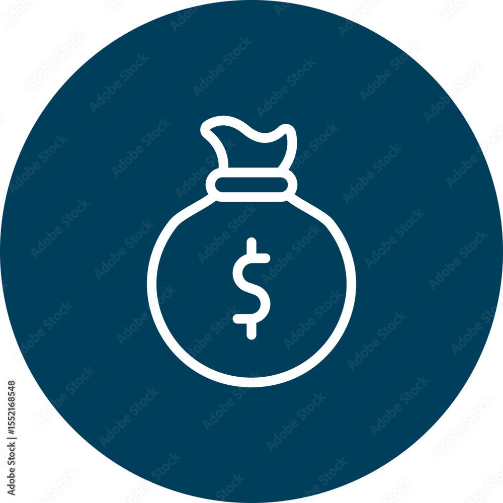 Dollar Sack Vector Line Icon Design Dollar Sack Vector Line Icon Design